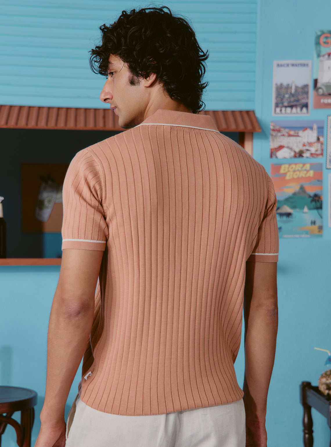 Manhatten Brown Cotton Rib Polo