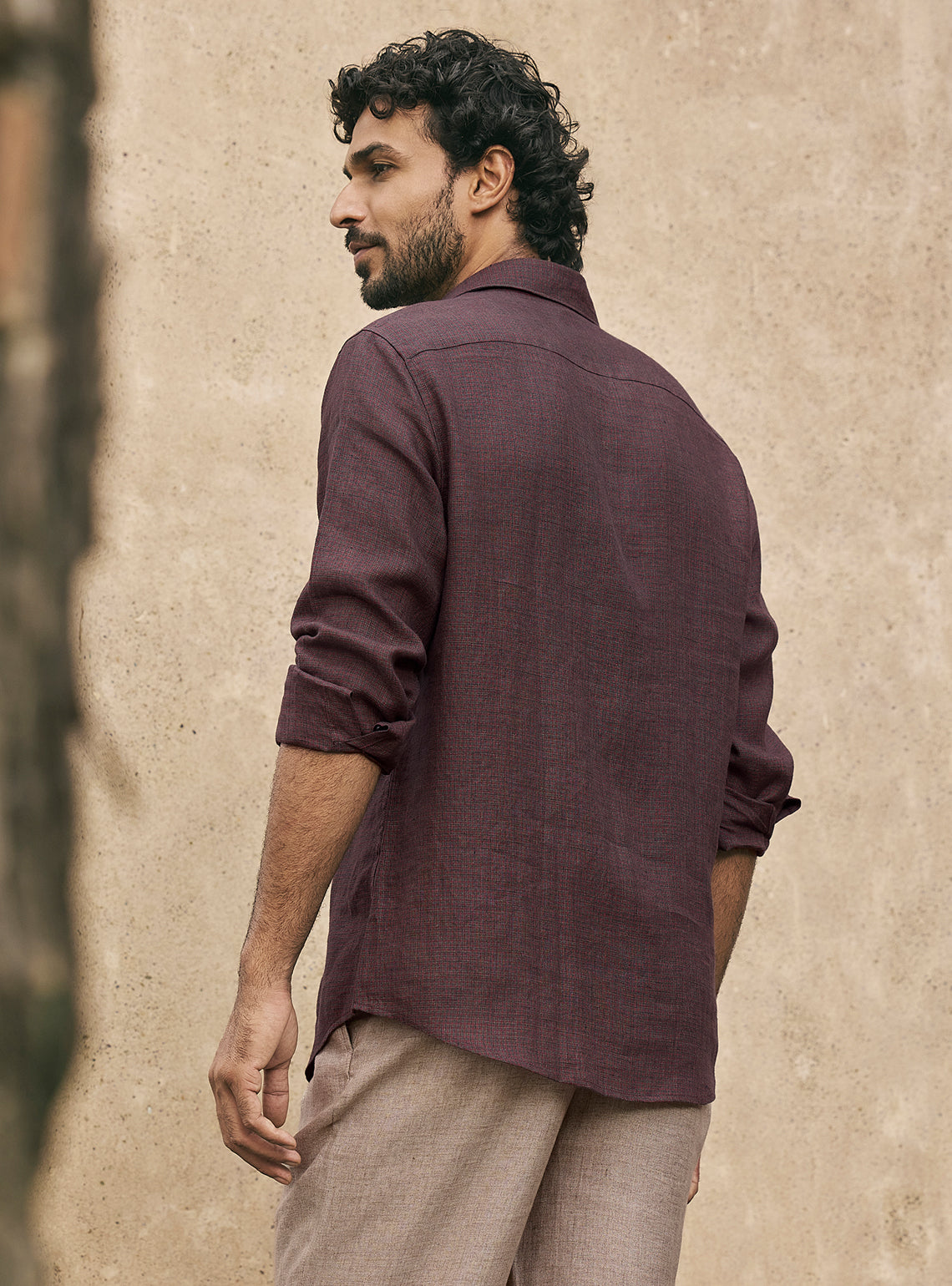 Inferno Black European Linen Check Shirt