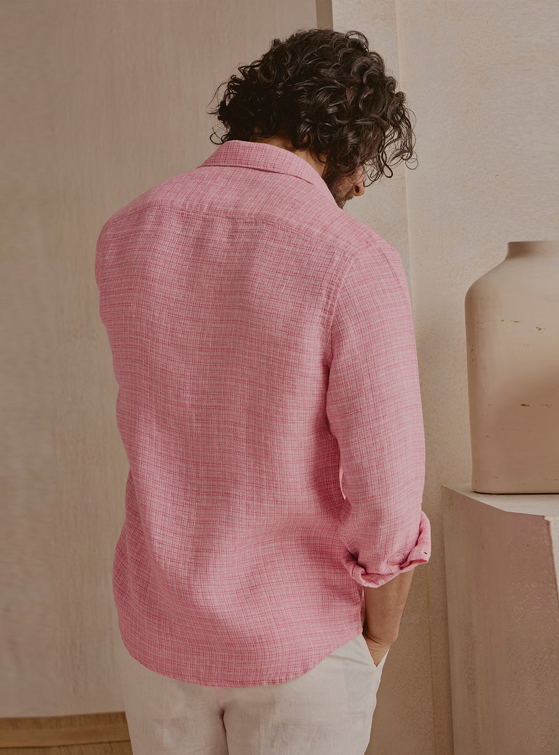 Blush Pink Linen Shirt