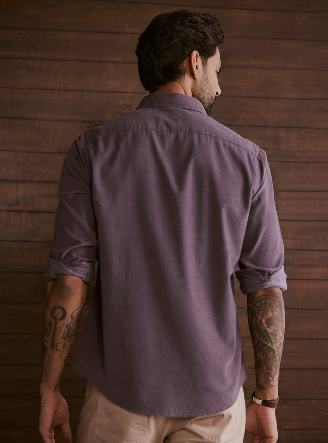 Dusk Violet Cotton Tencel Cordruoy Shirt