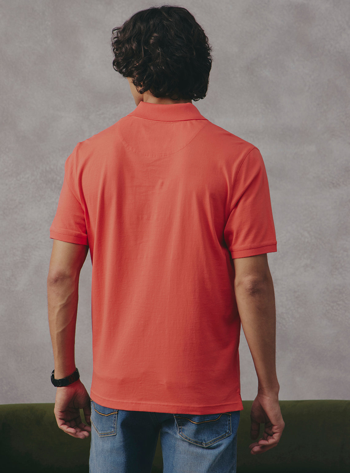 Saffron Orange Cotton Polo