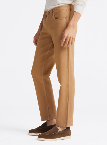 Camel Khaki Cotton Blend Jeans