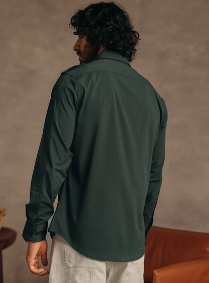 Jungle Olive Cotton Blend Shirt