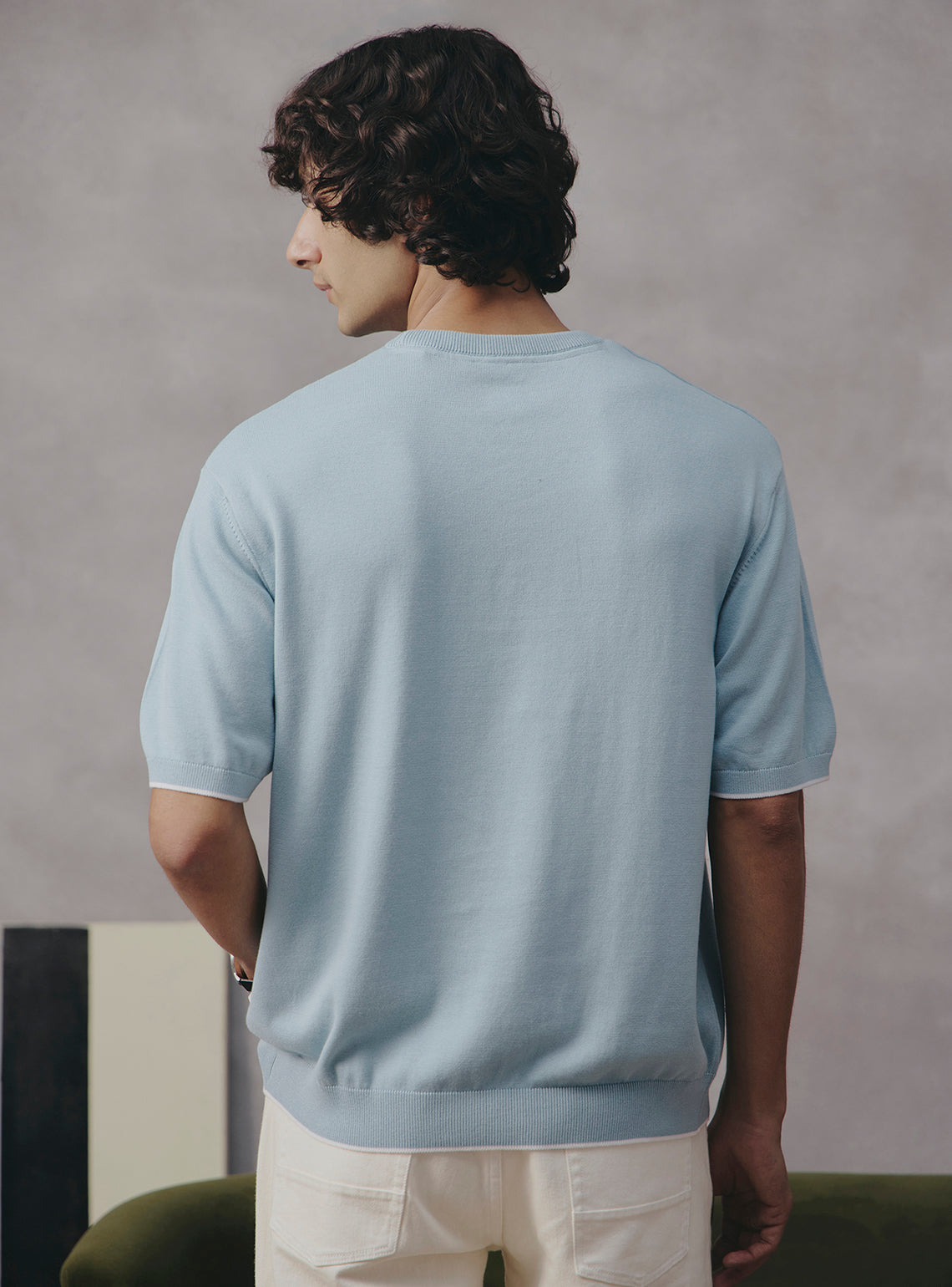 Lagoon Blue Cotton Crewneck