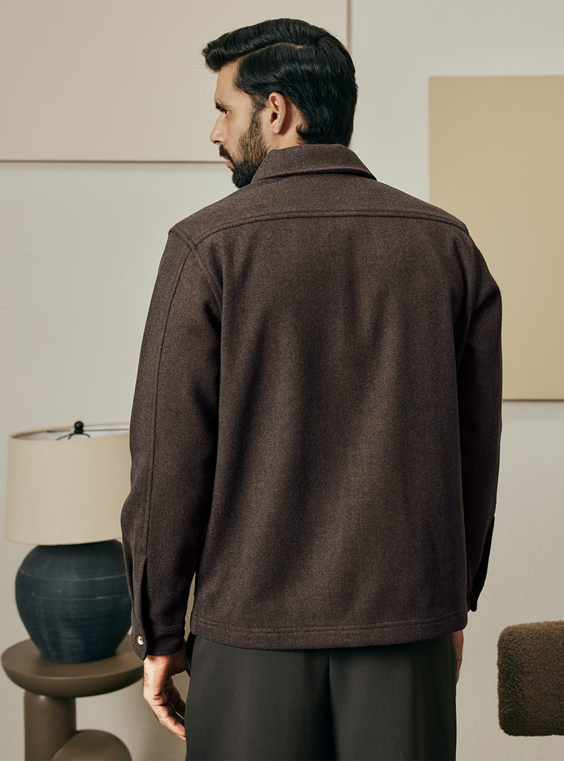 Sienna Brown Poly Rich Tweed Jacket