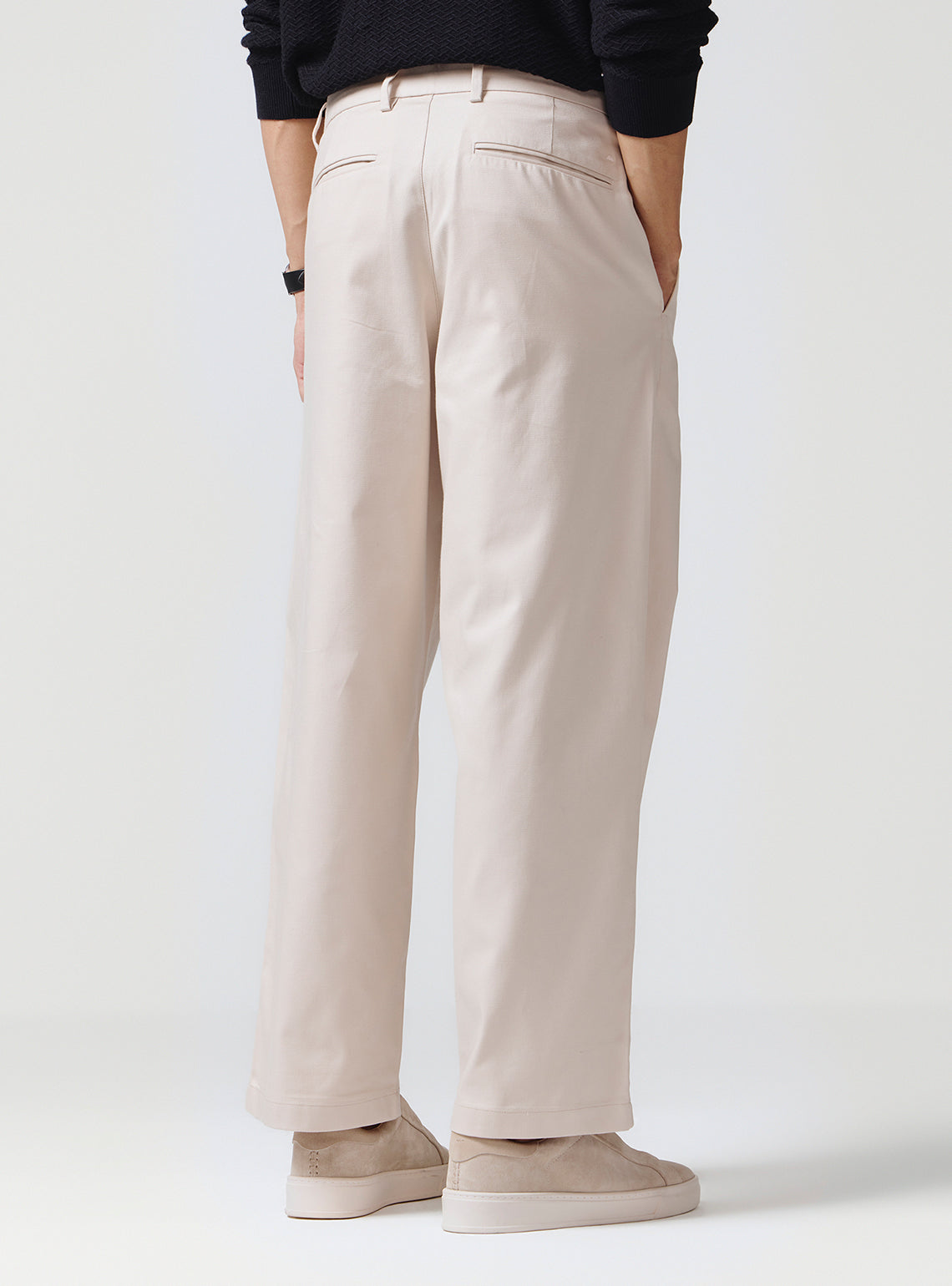 Martini Beige Cotton Blend Trousers