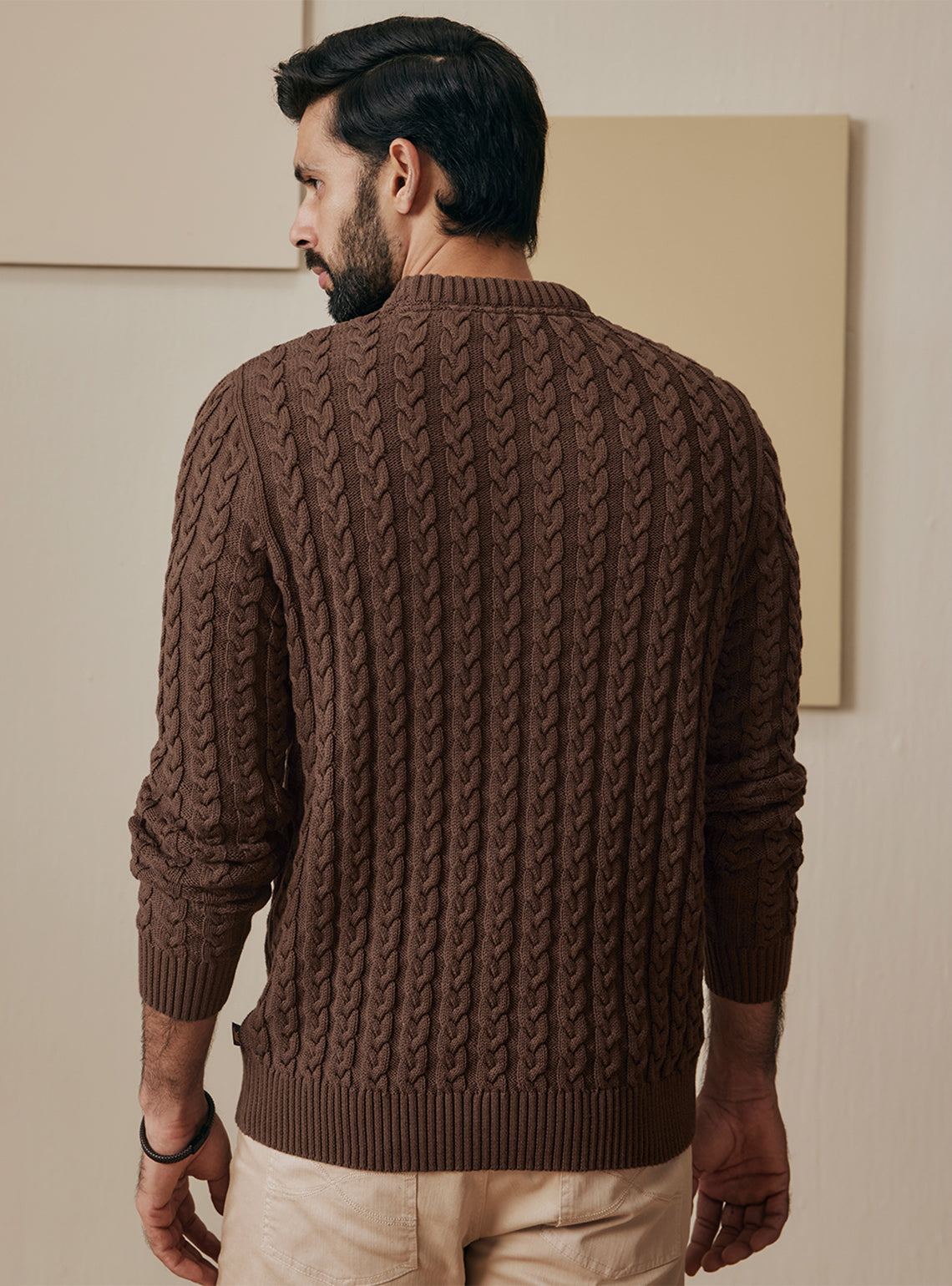 Earthy Brown Cotton Pullover