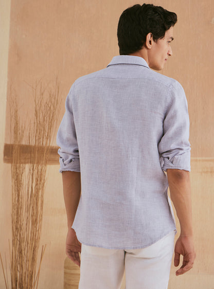 Lavender Pearl Grey Linen Shirt