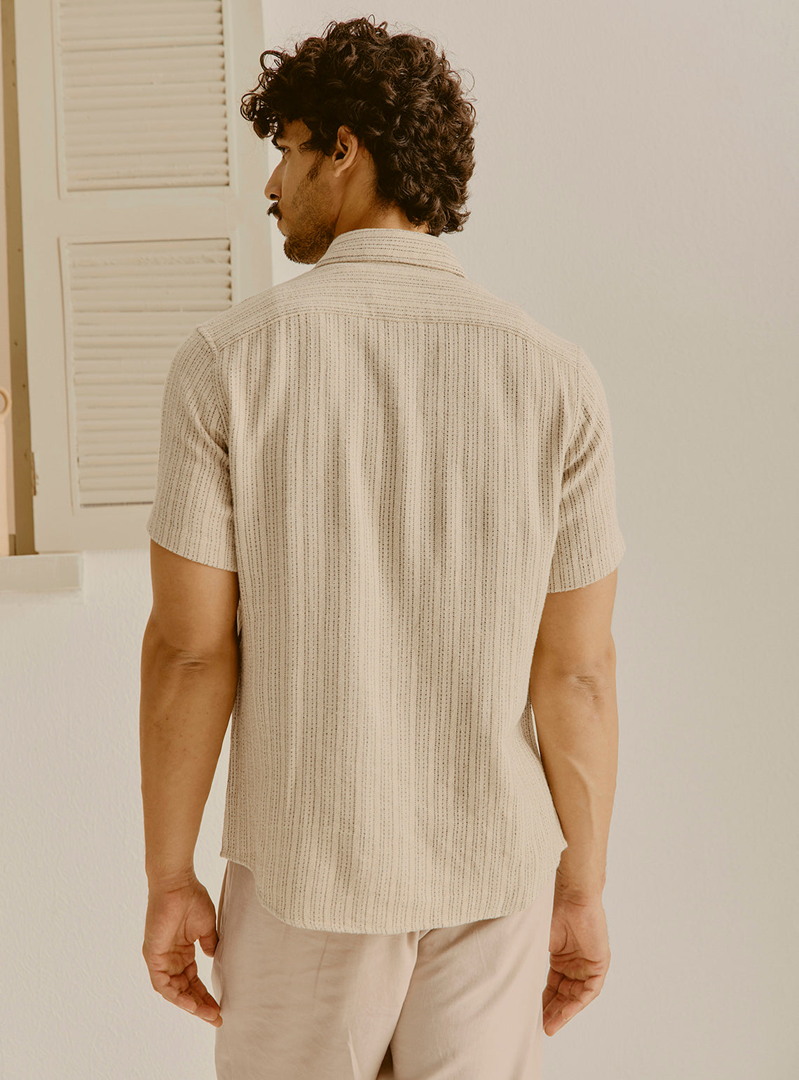 Limassol Khaki Cotton Linen Shirt