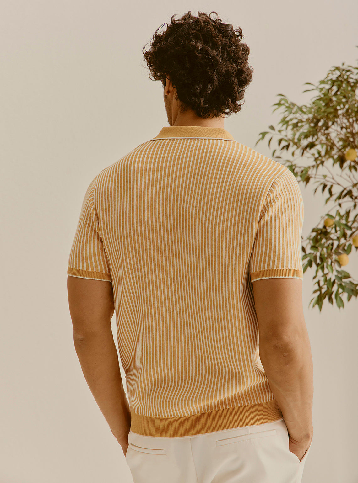 Athens Off-White Cotton Knit Polo