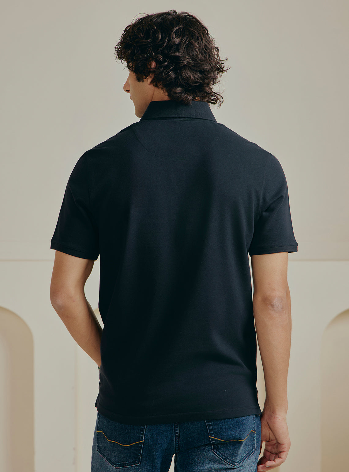 Jaguar Black Pique Polo