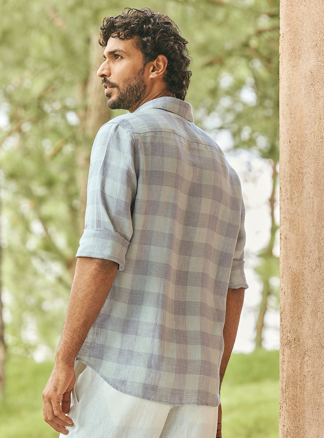 Checkmate Grey Linen Shirt