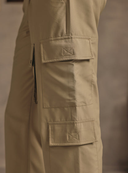 Khaki Quill Poly Twill Utility Cargo