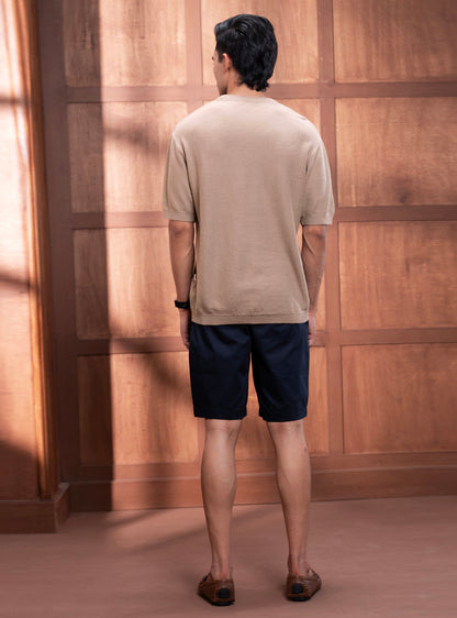 Sandrift Beige Cotton Honeycomb Crew