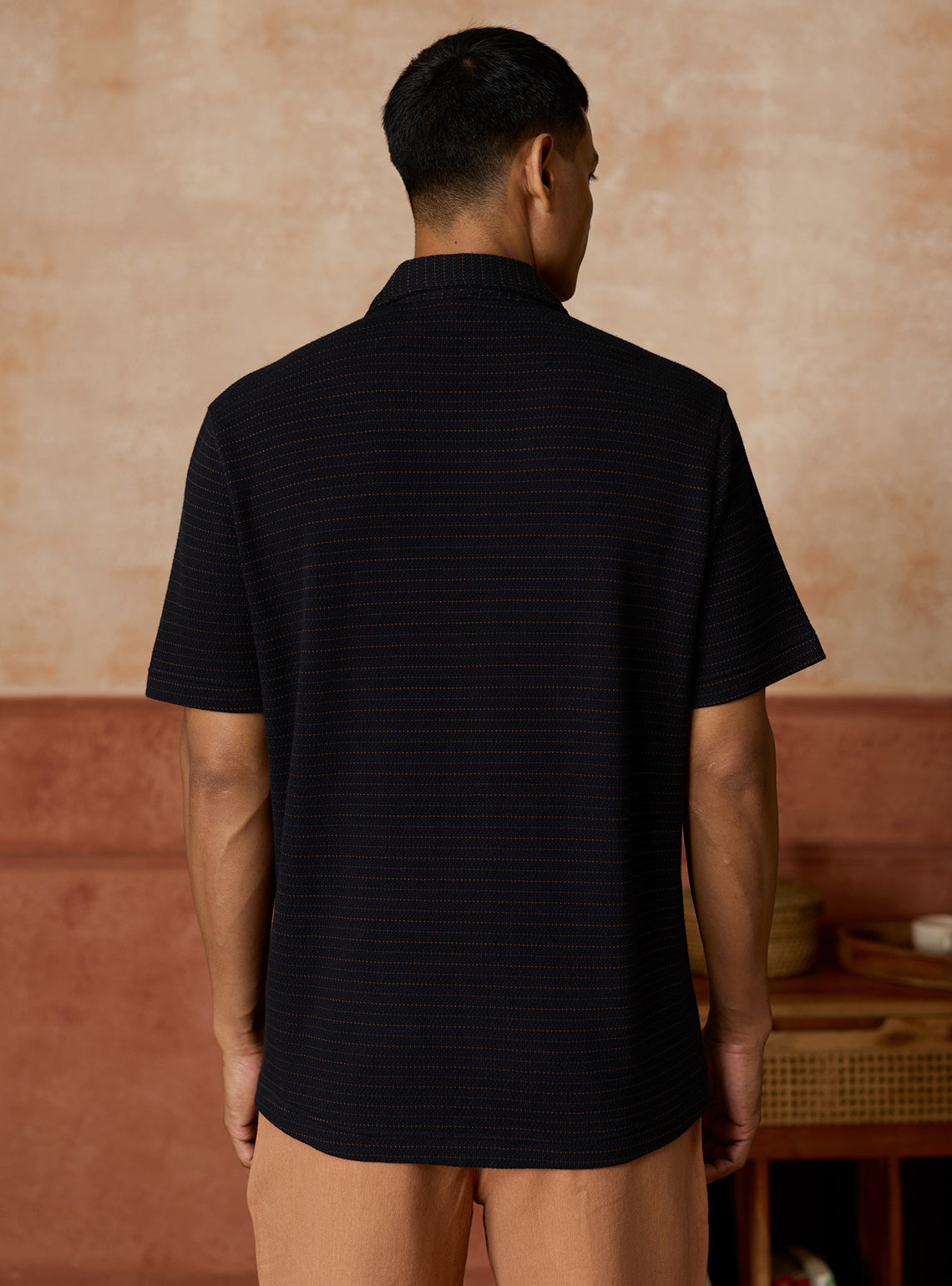 Noir Black Cotton Knit Shirt