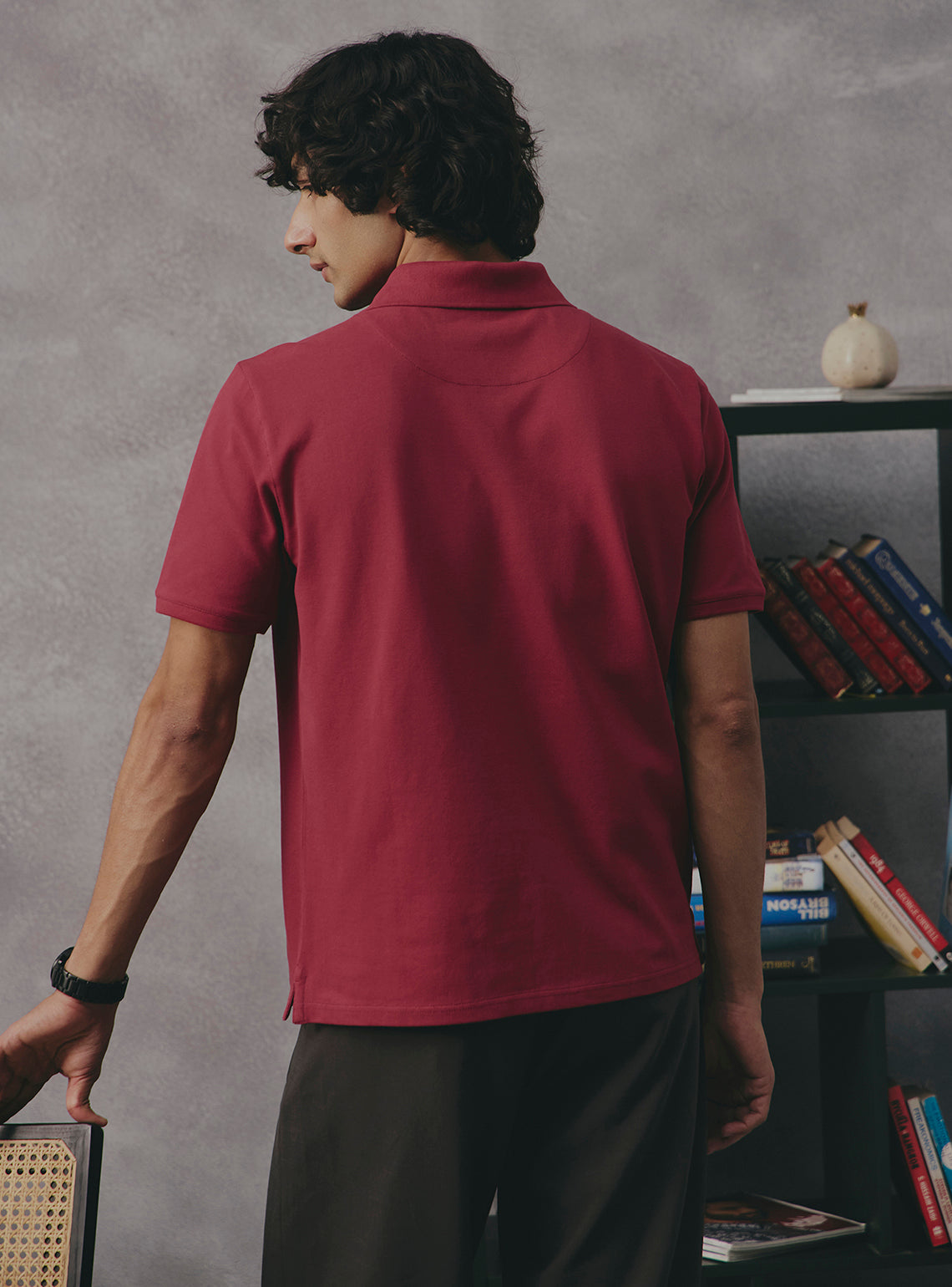 Berry Burgundy Cotton Stretch Polo