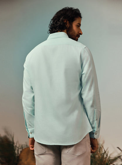 Glacier Green Cotton Twill Shirt