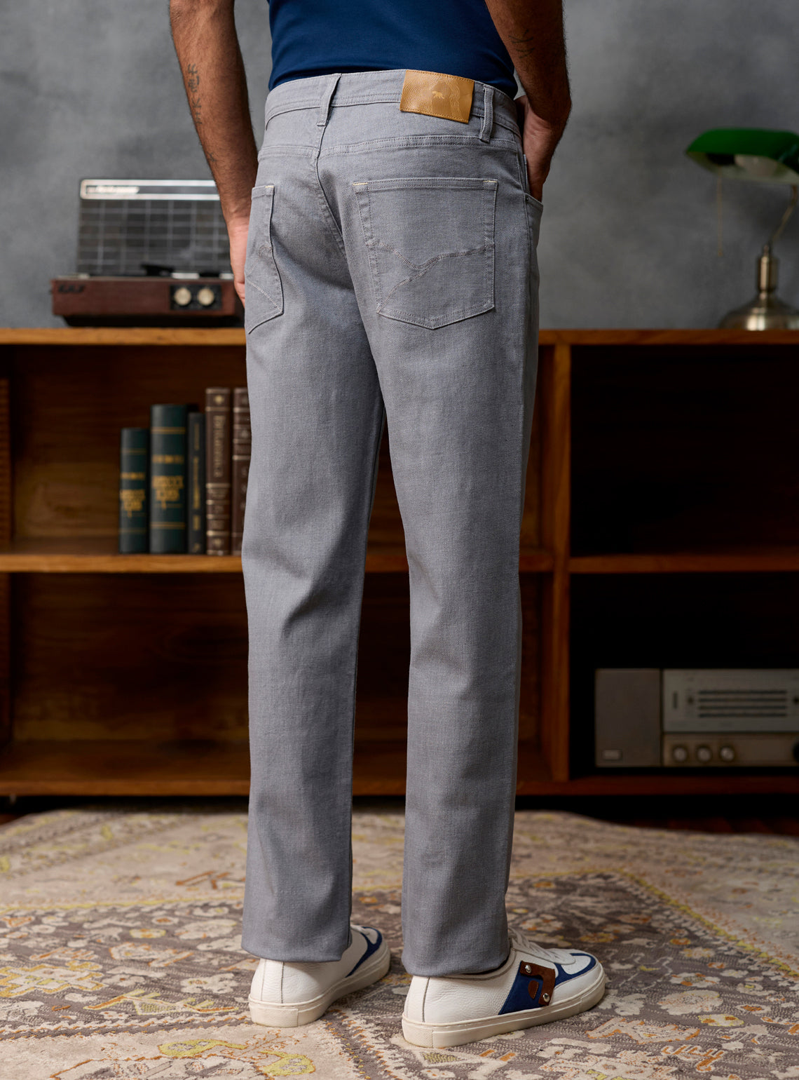 Smoke Grey Cotton Viscose Denim Jeans