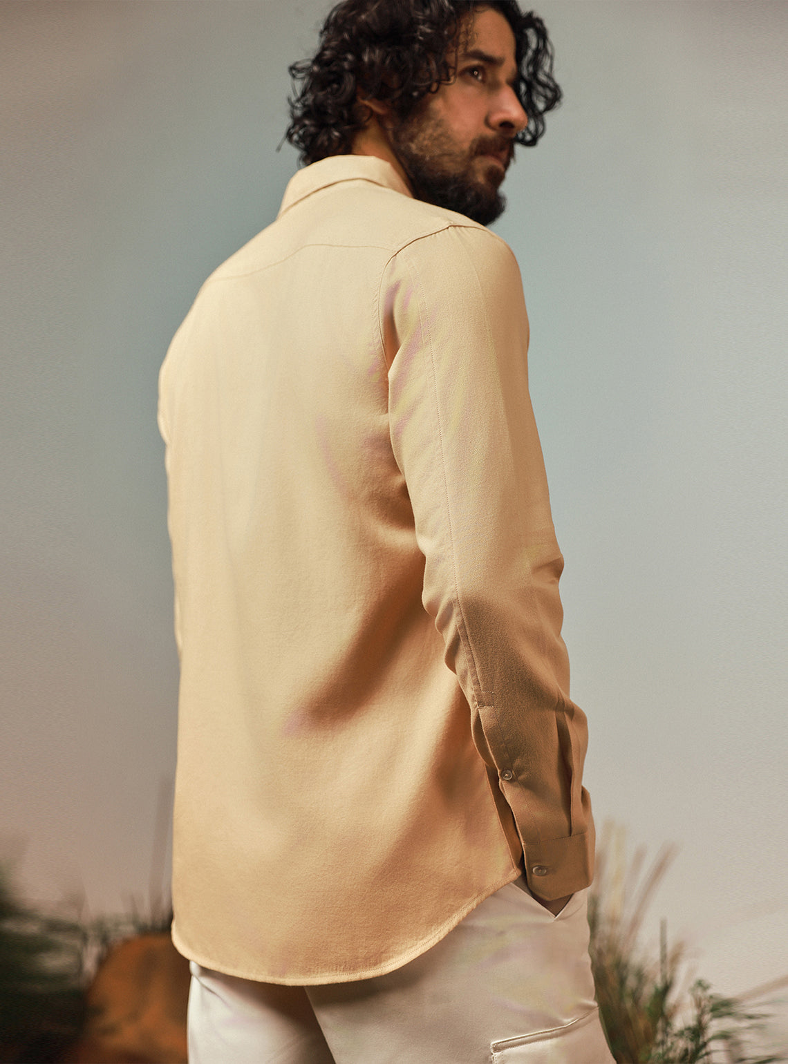 Nomad Khaki Cotton Twill Shirt