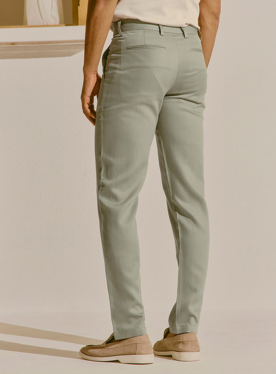 Mallorca Green Lyocell Blend Trouser