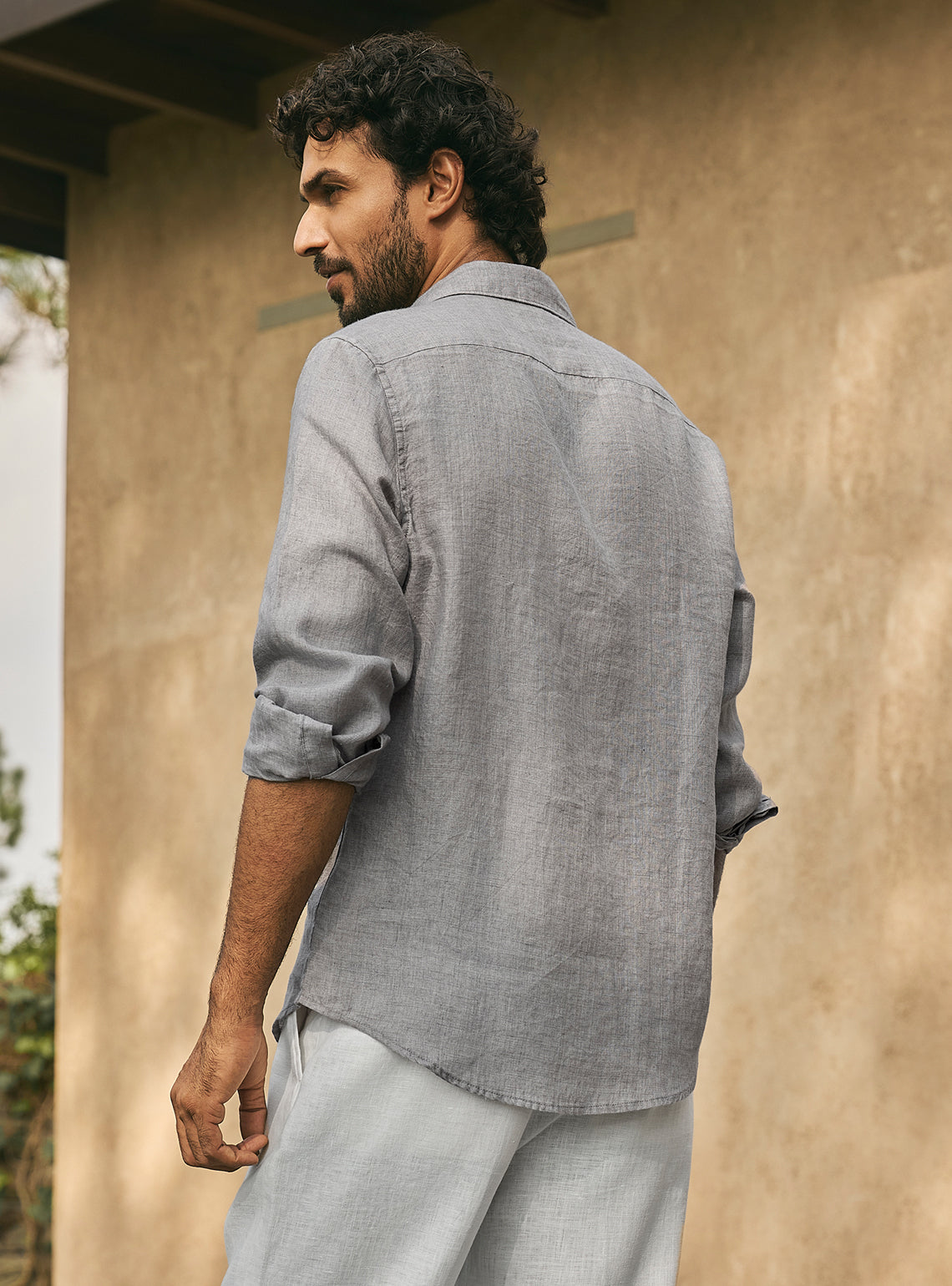Stone Grey Linen Shirt