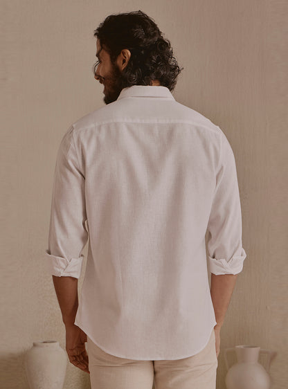 Cloud White Linen Shirt
