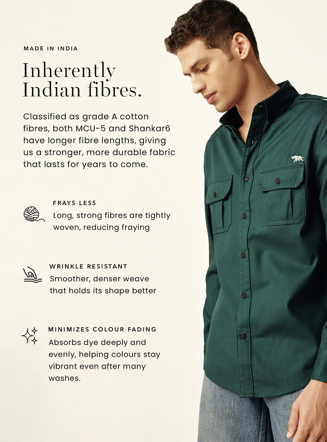 Earth Brown Cotton Twill Utility Shirt