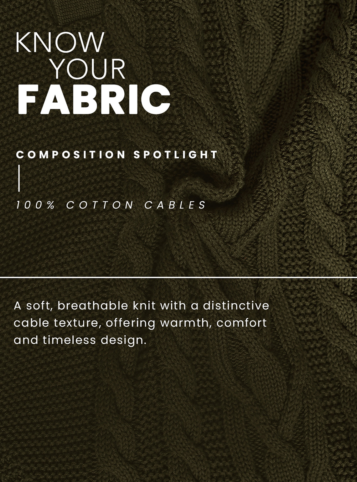 Moss Olive Cotton Cables Jacket