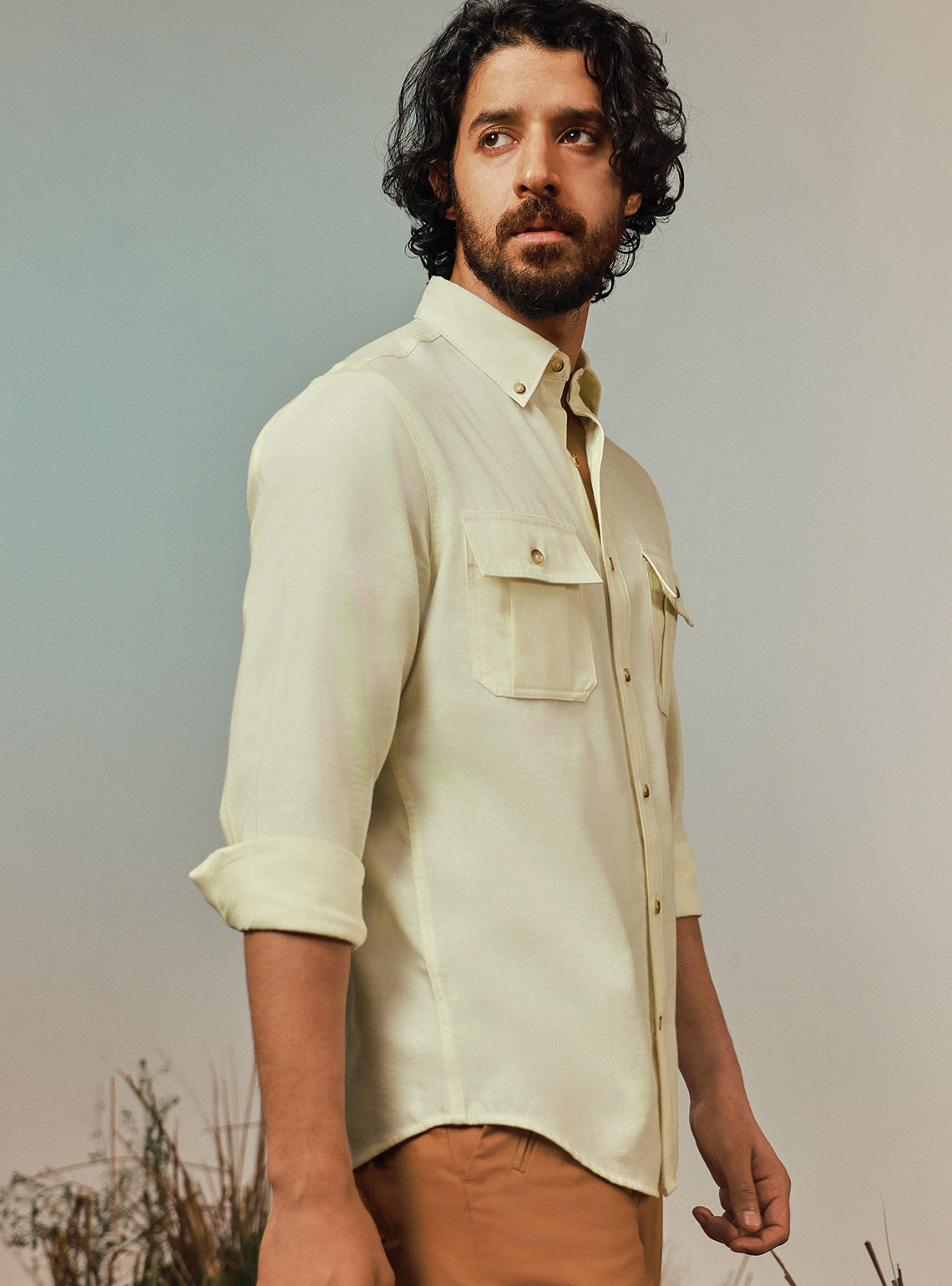 Golden-Hour Yellow Twill Shirt