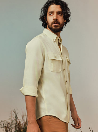 Golden-Hour Yellow Twill Shirt