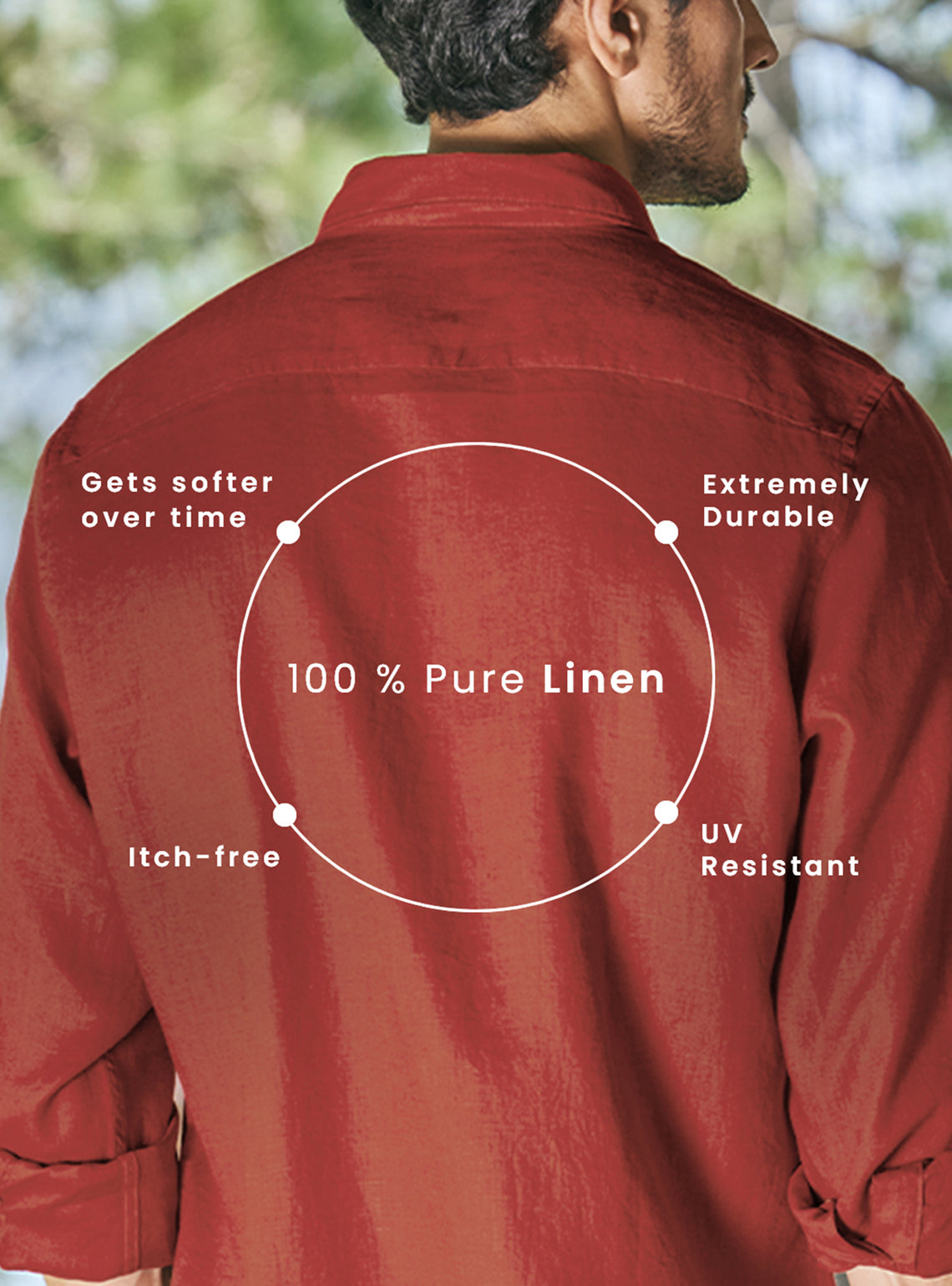Garnet Red European Linen Shirt