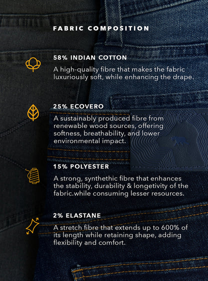 Storm Grey Cotton Blend Jeans