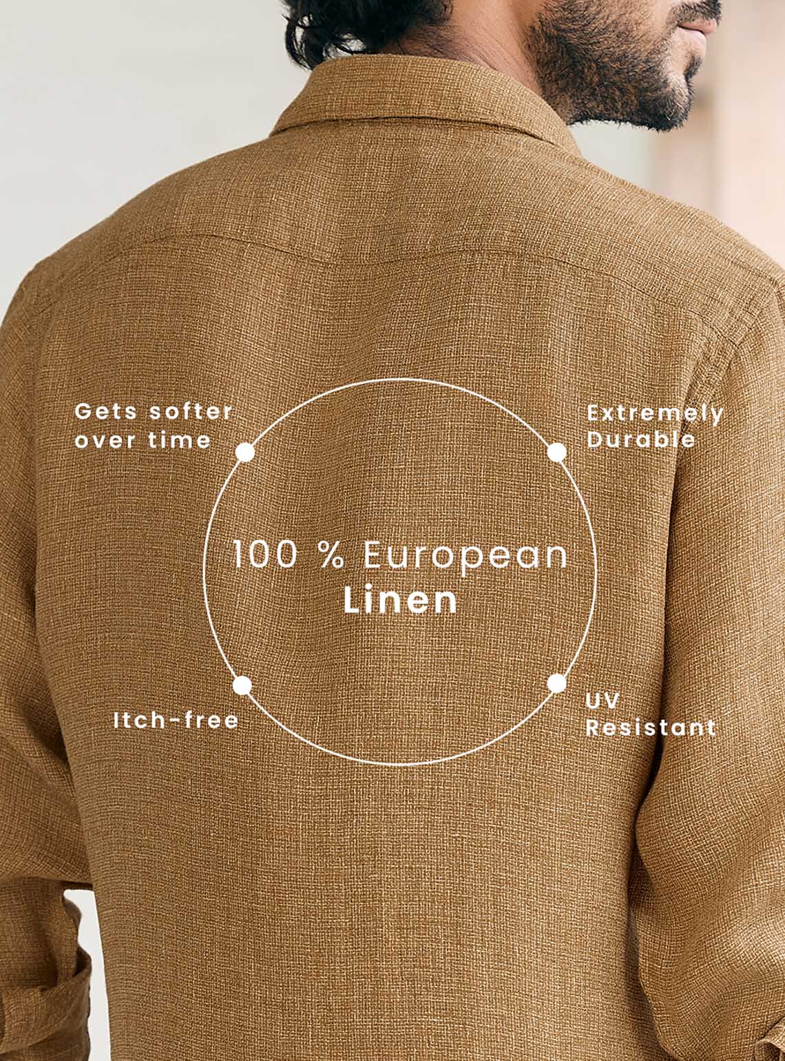 Copper Brown European Linen Shirt