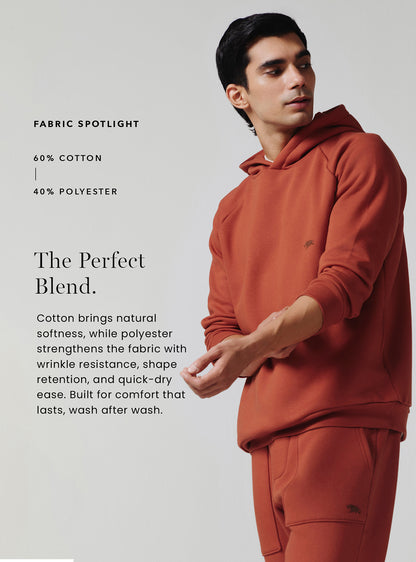 Almond Khaki Cotton Poly Hoodie