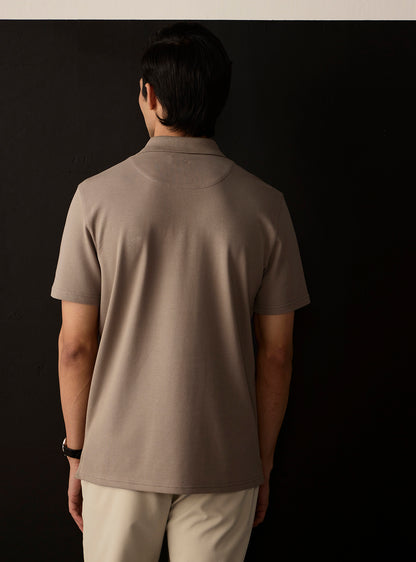 Ash Grey Cotton Polo