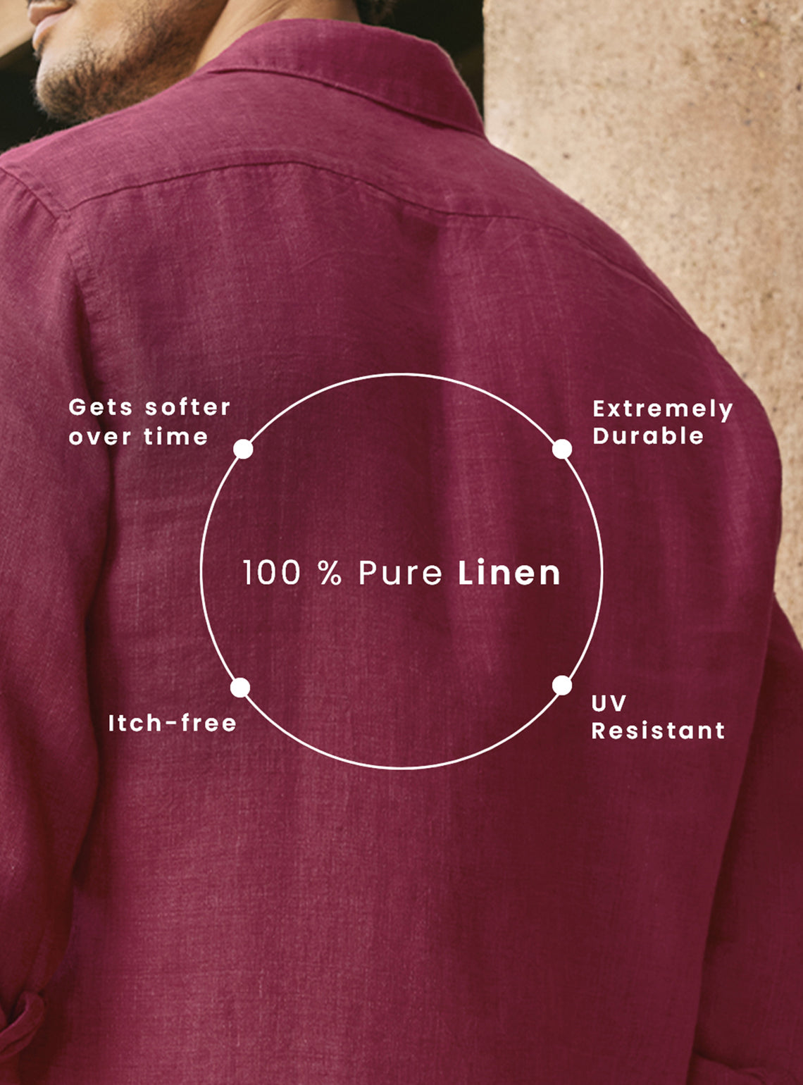 Rustic Burgundy European Linen Shirt