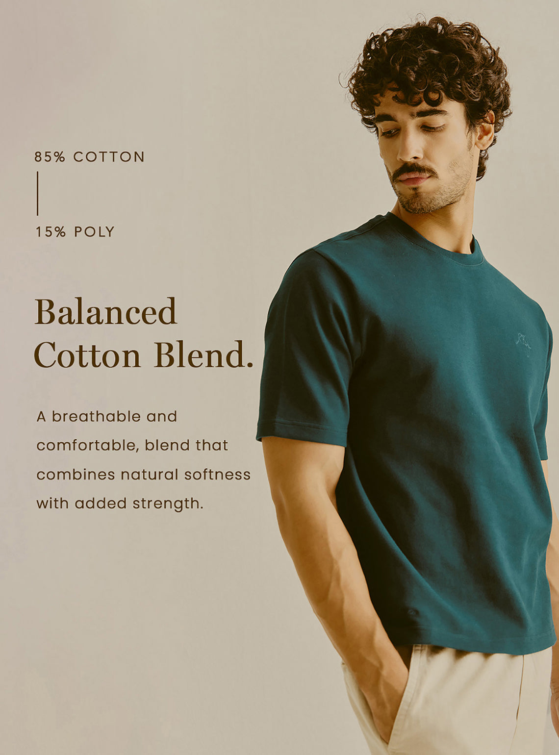 Santorini Teal Cotton Crewneck