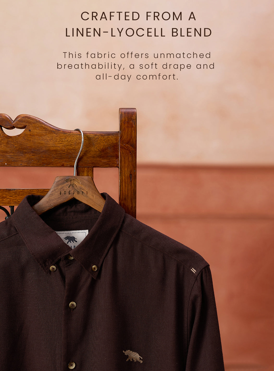 Drift Brown Lyocell Linen Shirt