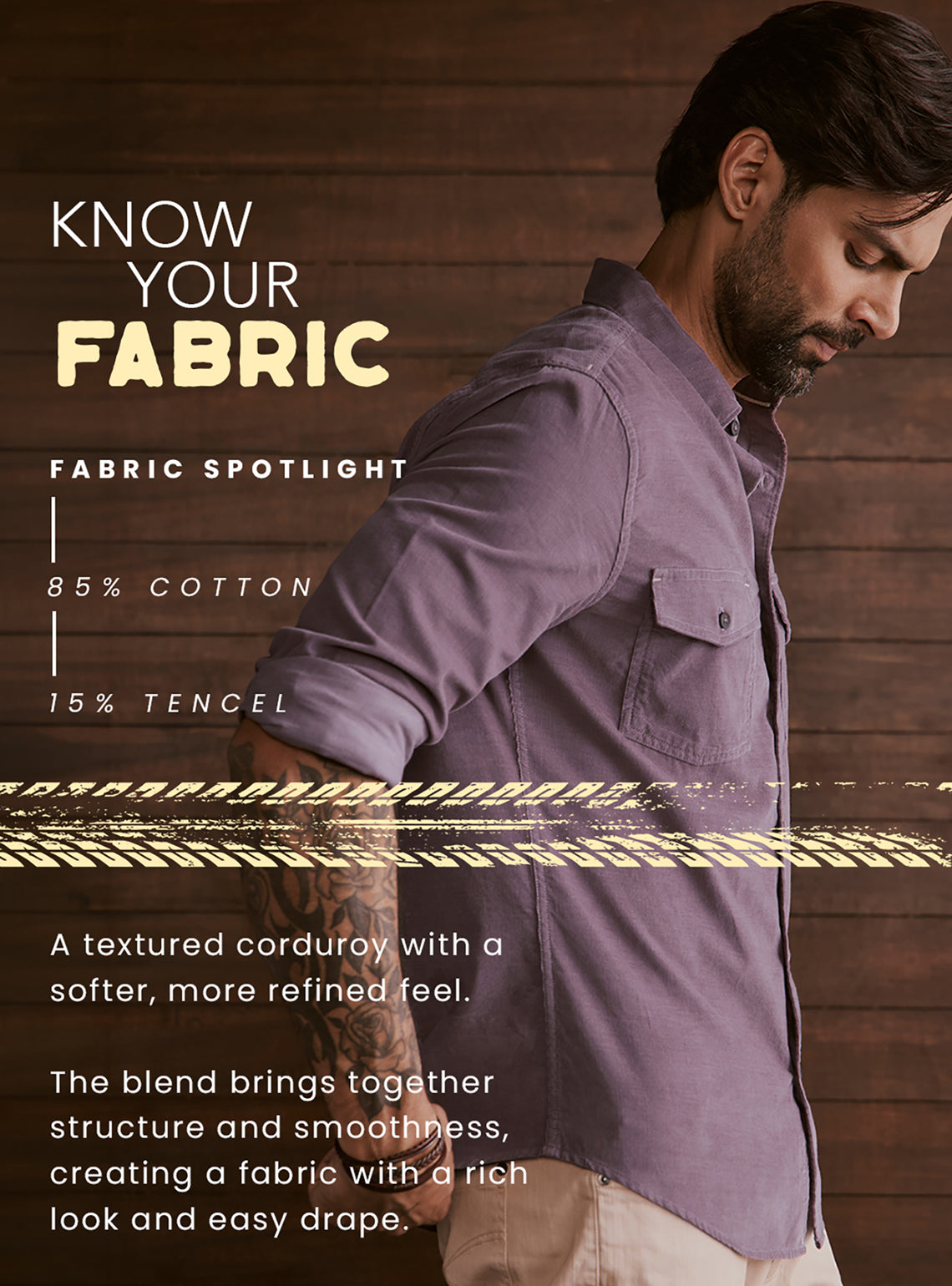 Dusk Violet Cotton Tencel Cordruoy Shirt