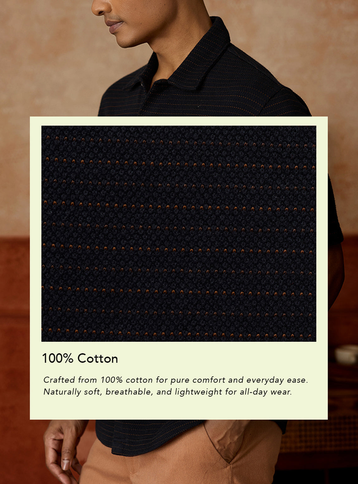 Noir Black Cotton Knit Shirt