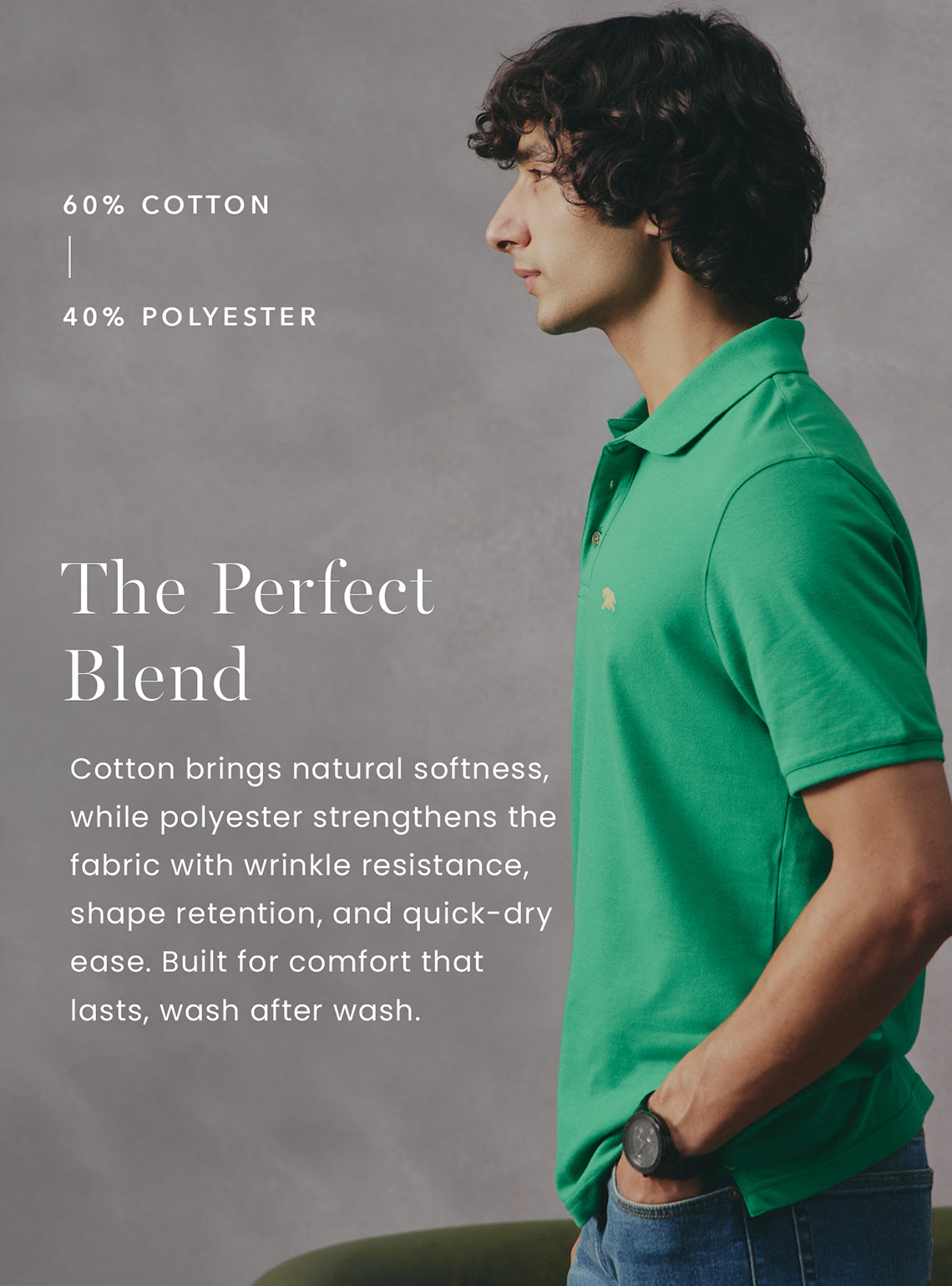 Blueberry Blue Cotton Blend Polo