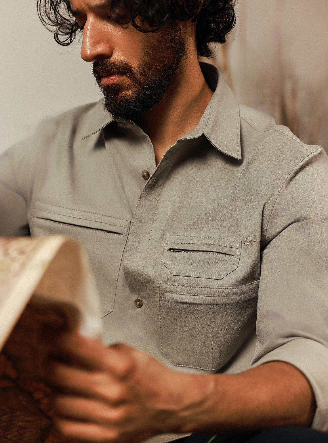 Camp Khaki Cotton Twill Shirt