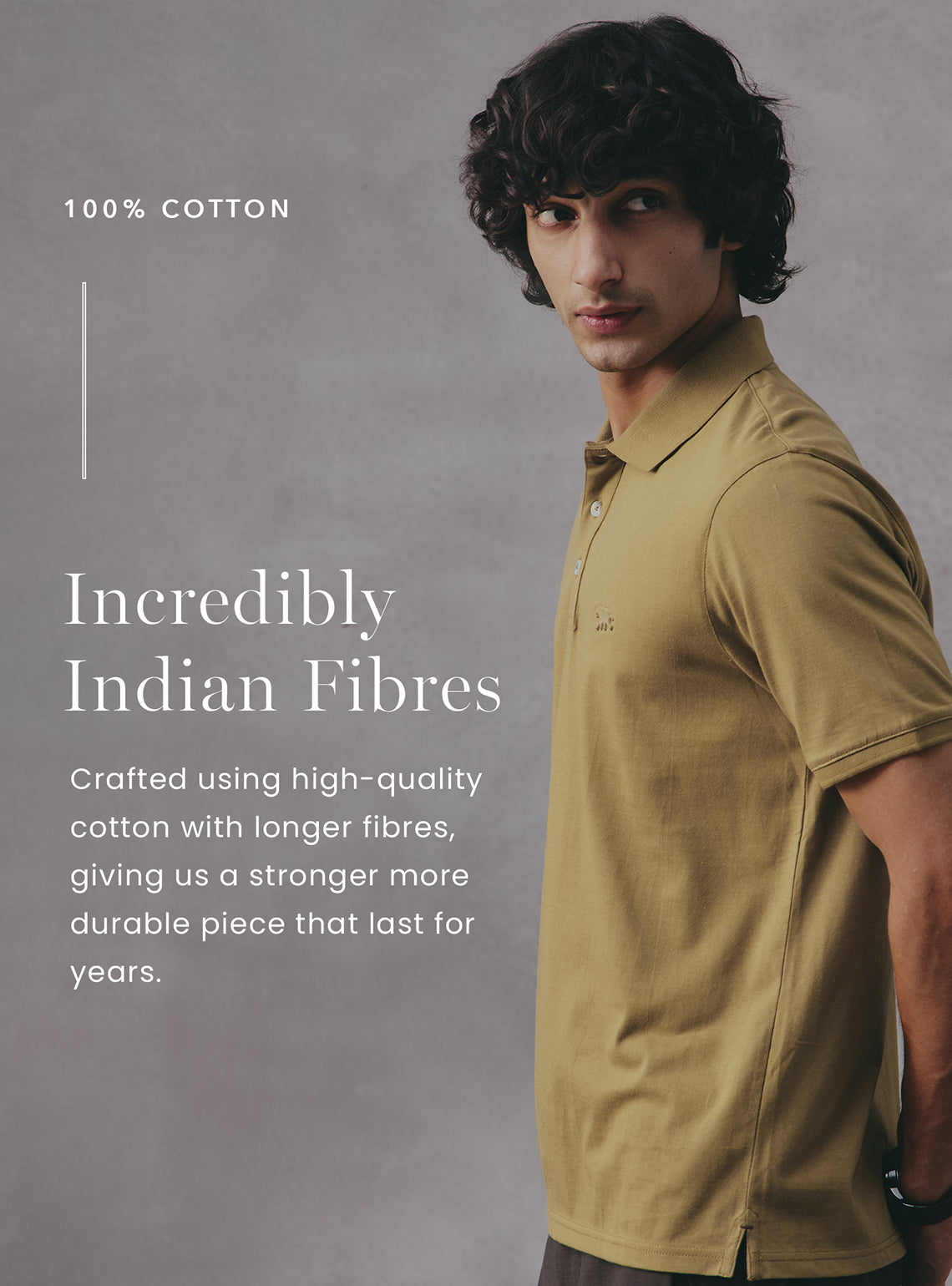 Stone Grey Cotton Polo