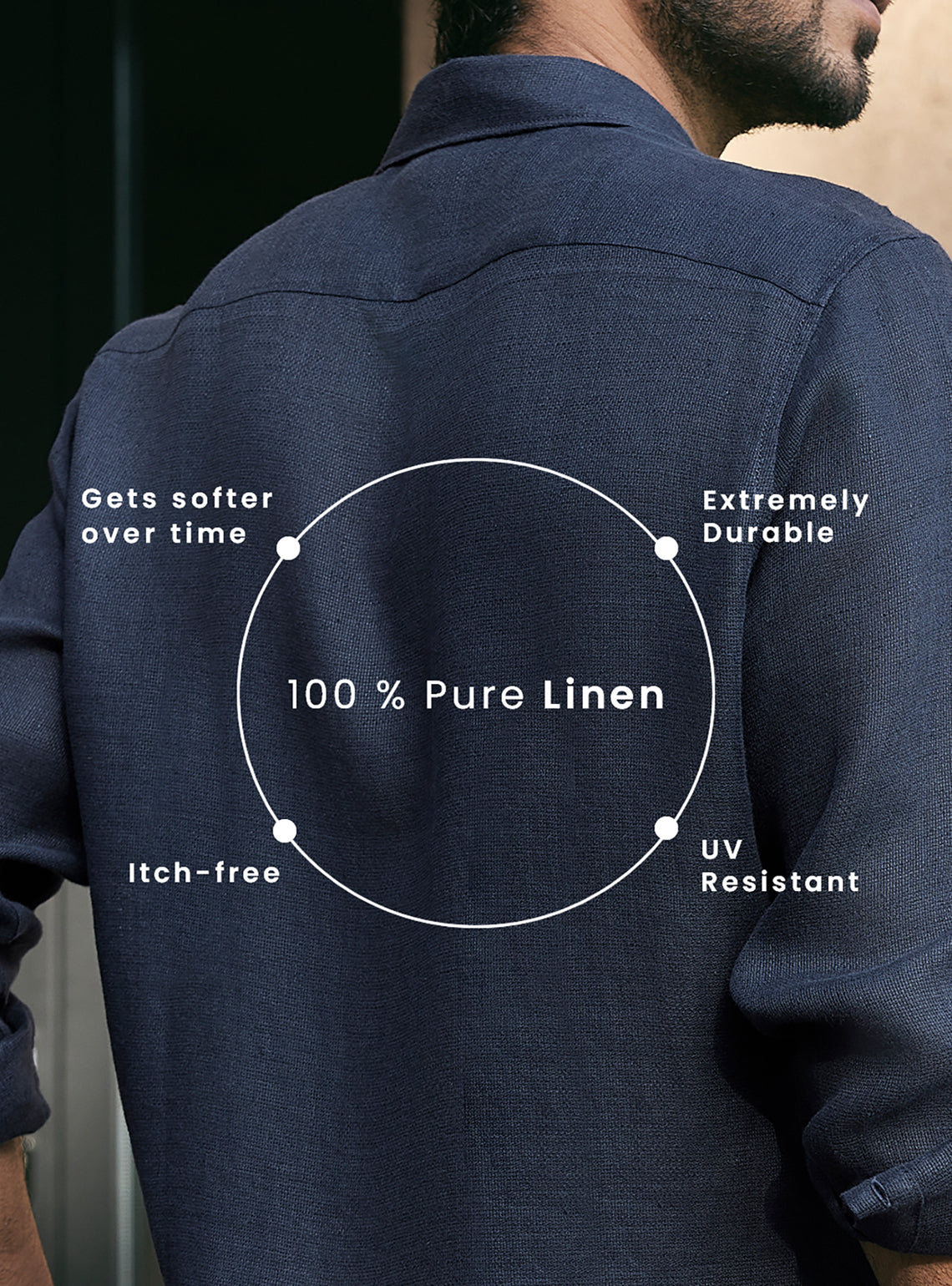 Prussian Navy European Linen Shirt
