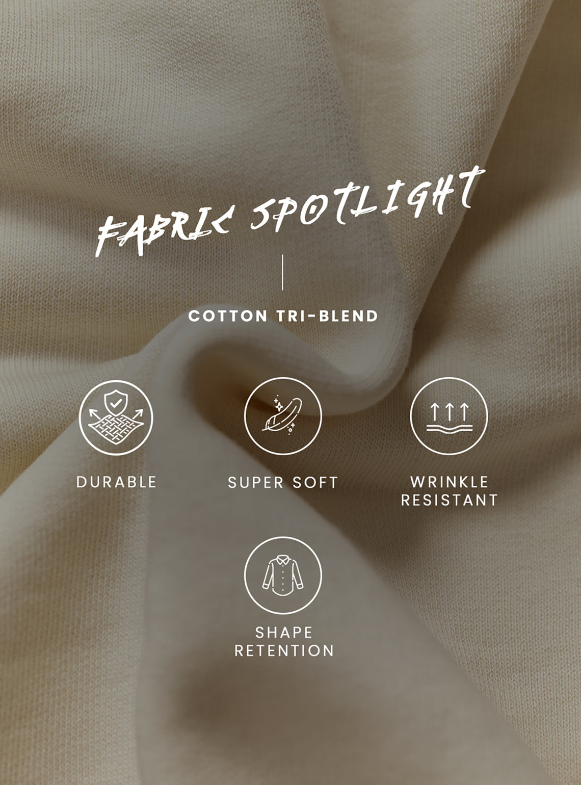 Almond Off White Cotton Triblend Hoodie