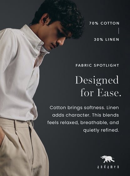 Dandelion White Cotton-Linen Shirt