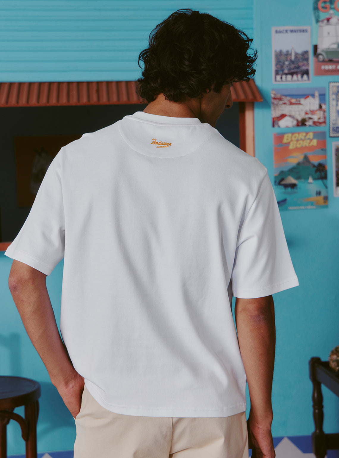 Martini White Cotton Print Crewneck