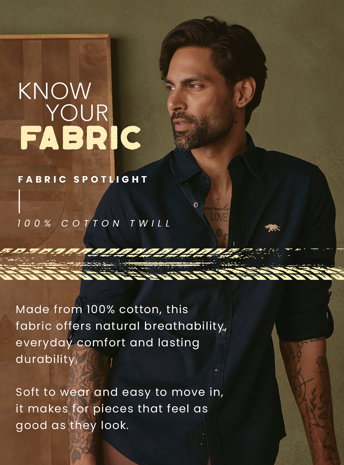 Midnight Navy Cotton Twill Shirt