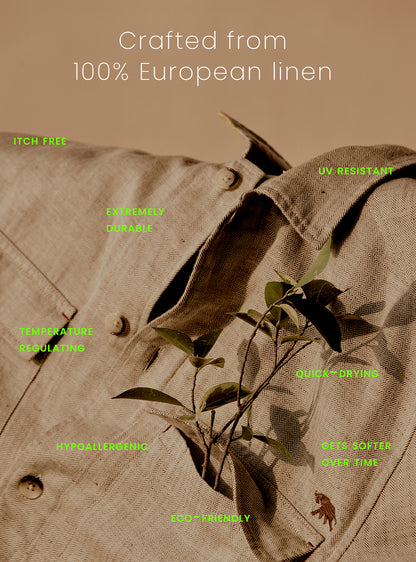 Malta Khaki Check Linen Shirt