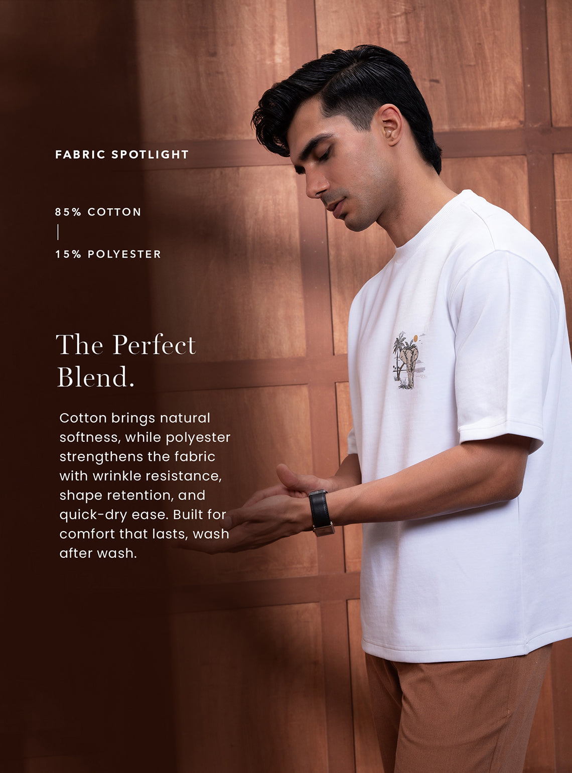 Alto White Cotton Blend Crew